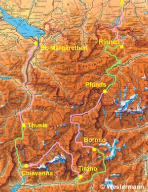 Alpinradler, Graühik, plan, Rennrad, Tour, Italien, Schweiz, Österreich, Thusis, Splügen, Maloja, Bernina, Gavia, Aprica, Livigno, Rinnen, Chiavenna, Tirano, Bormio