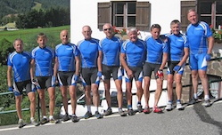 Rennrad Tour Start 2009 Alpinradler  in Toblach Rosengarten