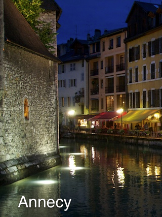 Annecy, nuit, Palais de l'Ile